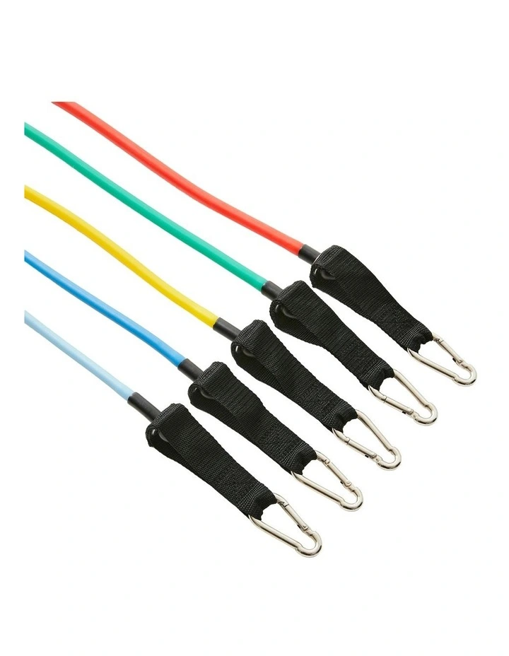 Weight Training Resistance Band Set x 5 in Multi image 2