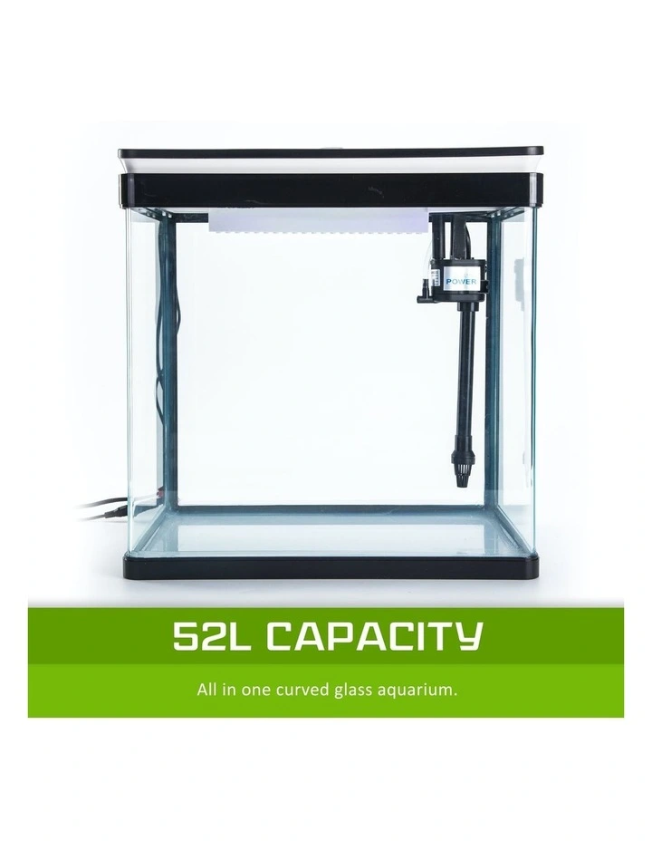 All-in-One Curved Glass Aquarium 52L in Black image 2