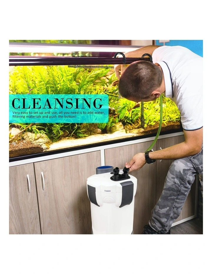 Aquarium UV Light External Canister Filter 1400L/H + Media Kit image 2