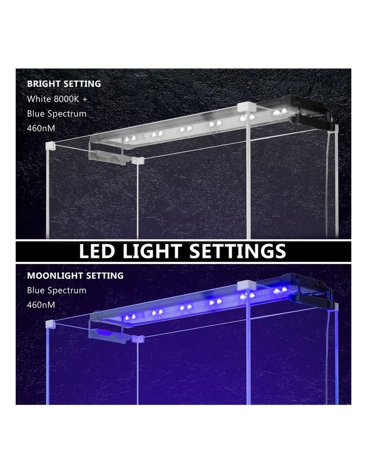 Aquarium Tank Blue White LED Light 11W 50-70cm 2 Set image 2