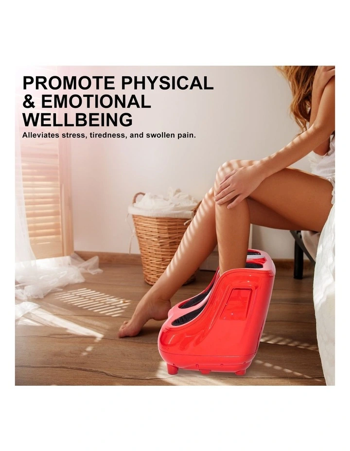 Shiatsu Remote Control Foot and Calf Massager in Red image 2