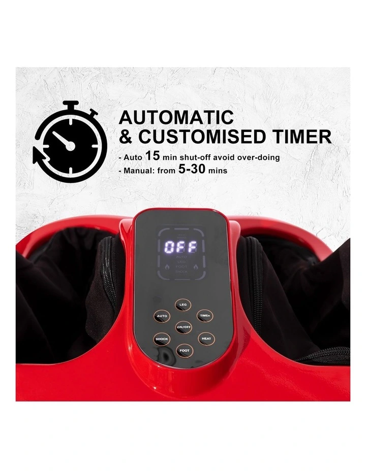 Shiatsu Remote Control Foot and Calf Massager in Red image 5