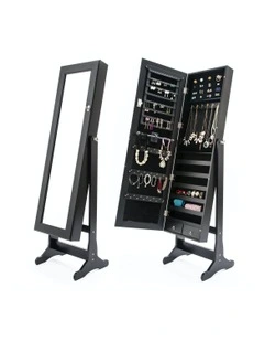 Lowe 2 Drawers Mirror Jewelry Cabinet 146cm in Black