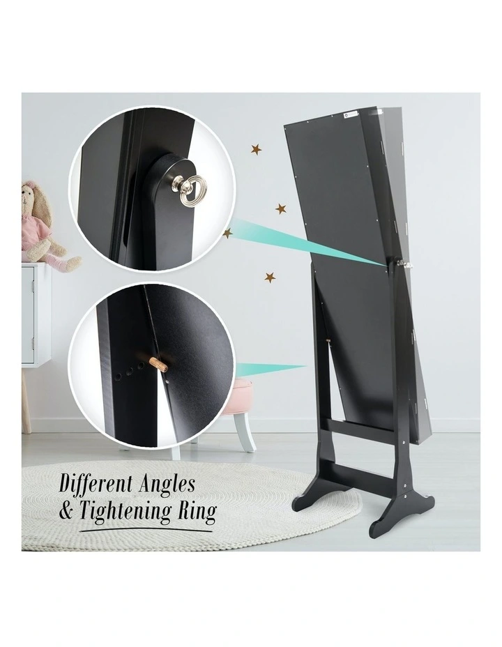 Lowe 2 Drawers Mirror Jewelry Cabinet 146cm in Black image 4