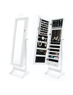 Lowe 2 Drawers Mirror Jewelry Cabinet 146cm in White