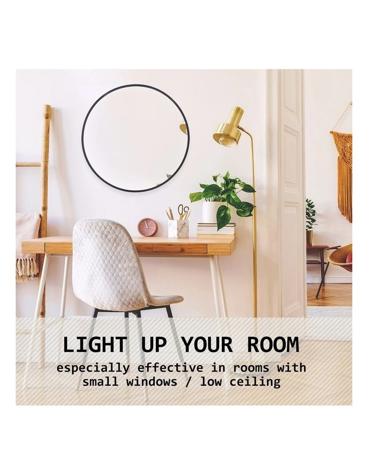 Round Aluminum Frame Wall Mirror 50cm in Black image 5