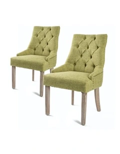 French Provincial Dining Chair 2 Set in Green