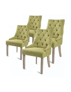 French Provincial Dining Chair 4 Set in Green