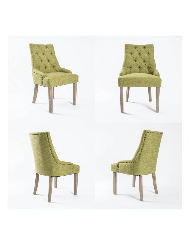 French Provincial Dining Chair 4 Set in Green image 3