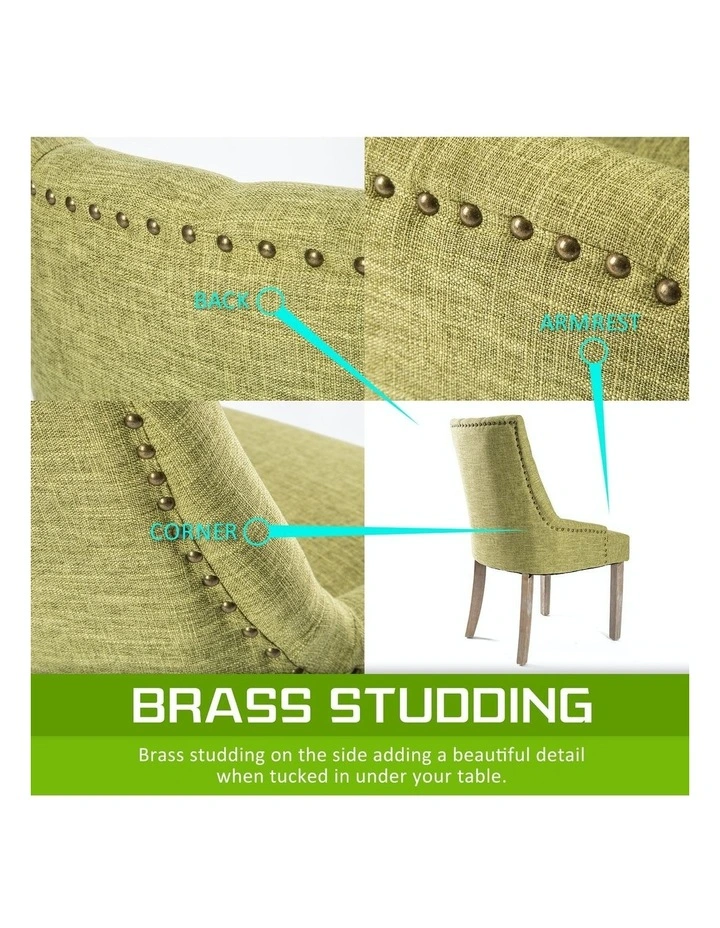 French Provincial Dining Chair 4 Set in Green image 4