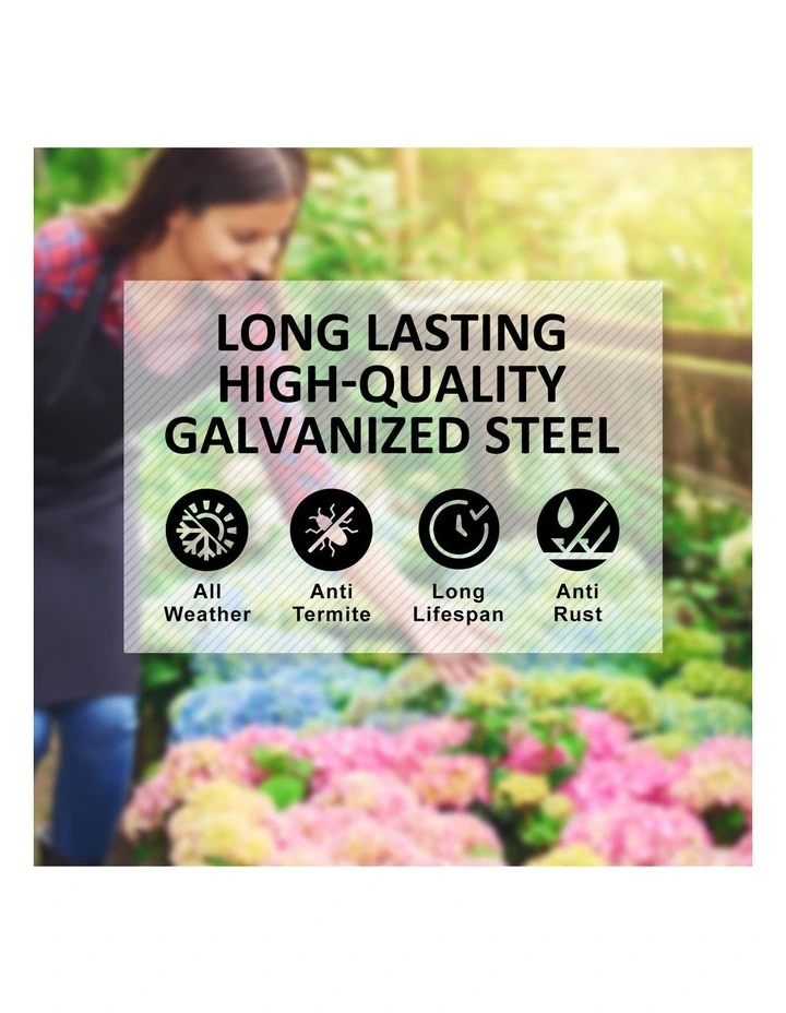Raised Garden Bed Stand with Greenhouse Cold Frame Cover 2 Pack in Grey image 7