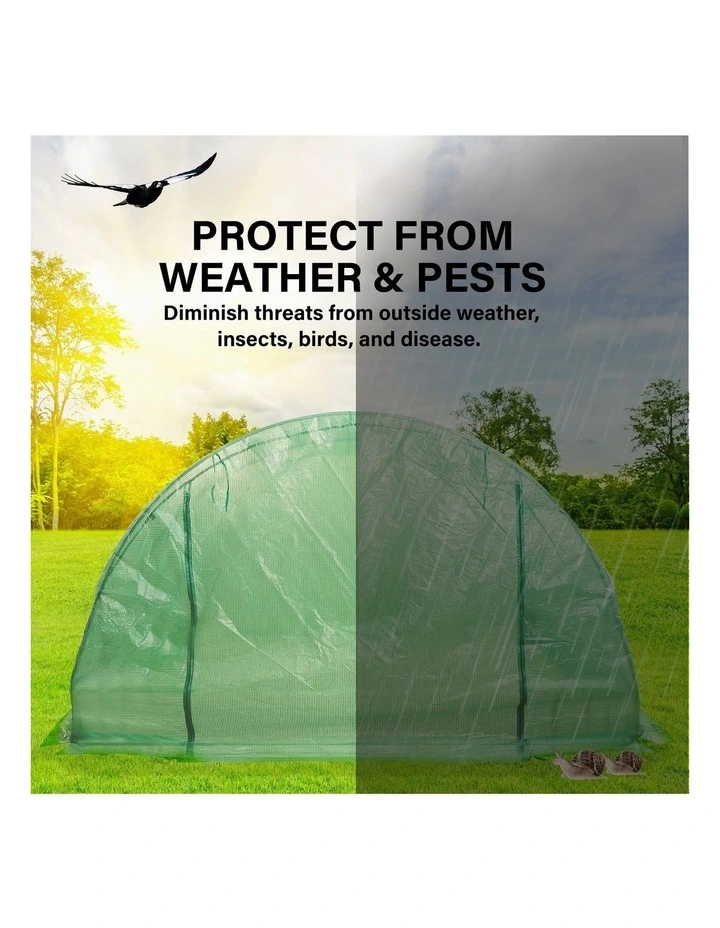 PE Dome Hoop Tunnel Polytunnel Greenhouse Walk-In Shed 4x3x2m in Green image 2