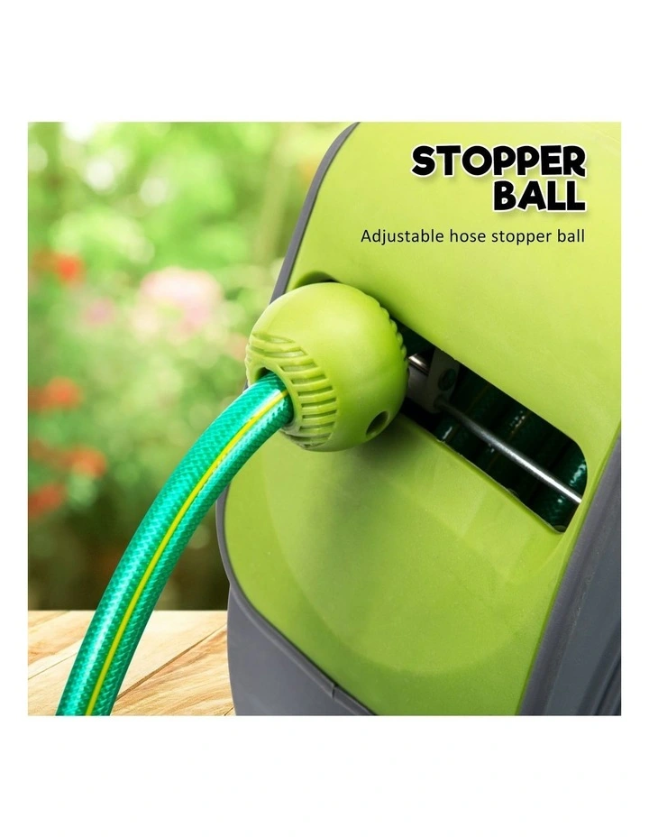 Garden Water Hose Retractable Rewind Reel Wall Mounted 30M image 6