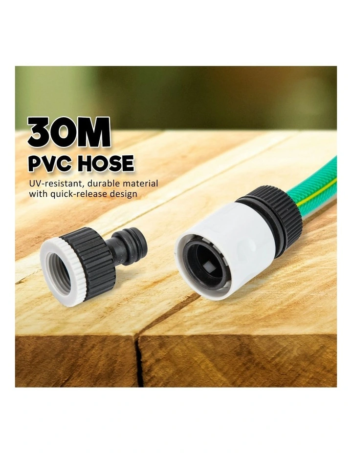 Garden Water Hose Retractable Rewind Reel Wall Mounted 30M image 7