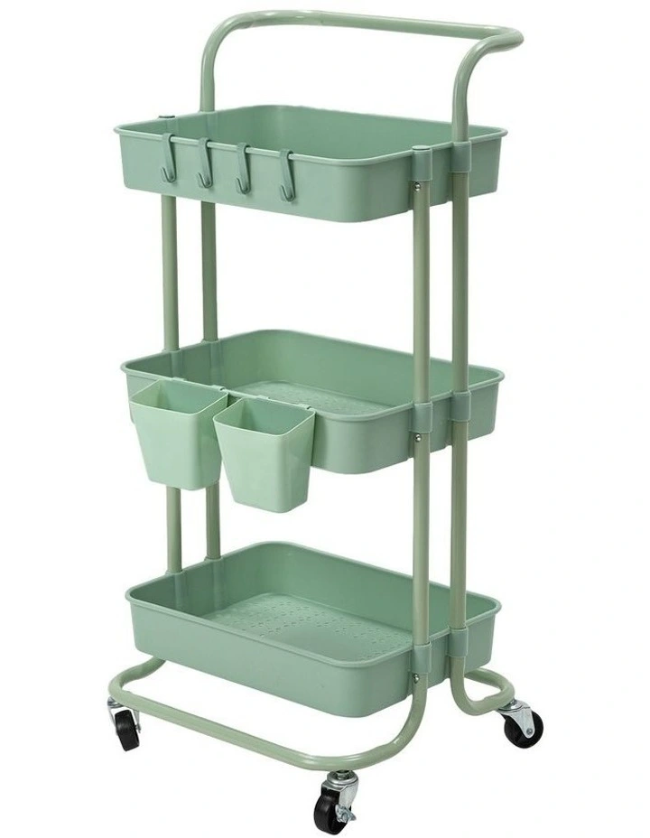 Kandoka 3 Tier Trolley Cart Storage in Green image 1