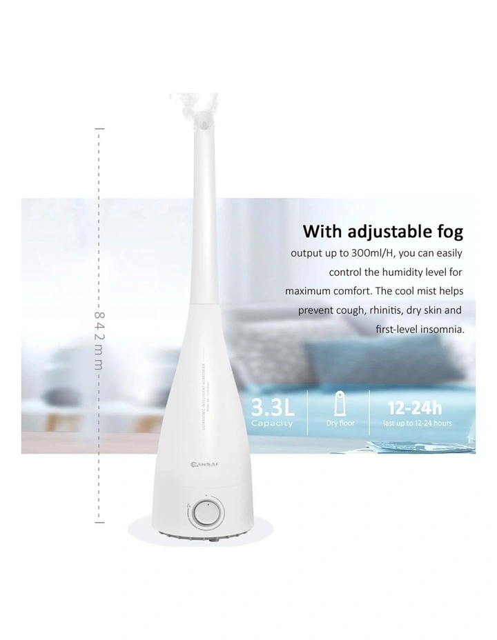 Air Humidifier Ultrasonic Cool Mist 3.3L in White image 3