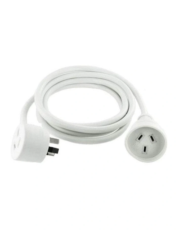 Piggy Back Extension Cord Cable 5 Meters in White image 1