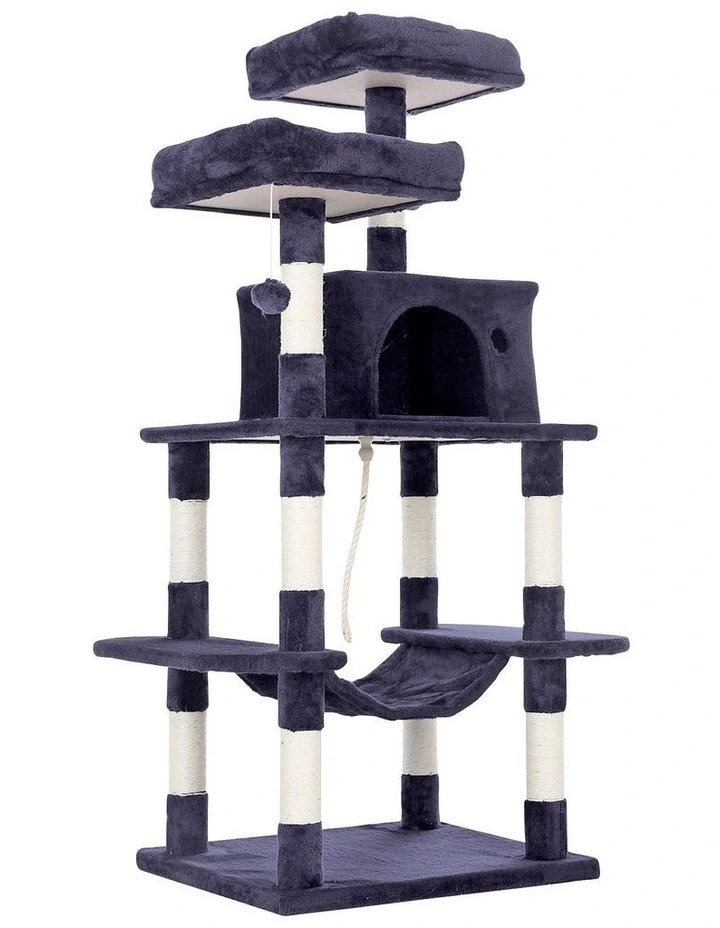 Pet Tree Sisal Scratching Post Pole Condo House Tower 145cm in Grey image 1