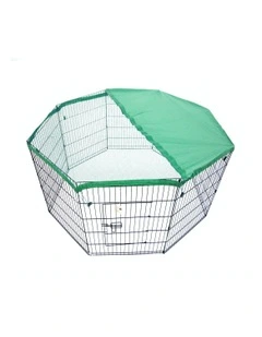 8 Panel Foldable Pet Playpen 30inch with Cover in Green