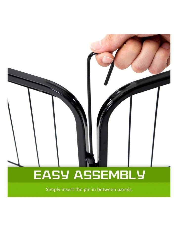 Heavy Duty 8 Panel Foldable Pet Playpen 31inch in Black image 4