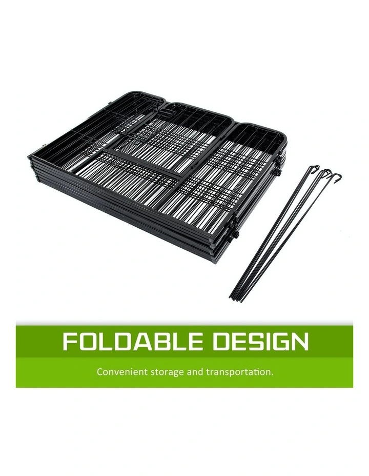 Heavy Duty 8 Panel Foldable Pet Playpen 31inch in Black image 7