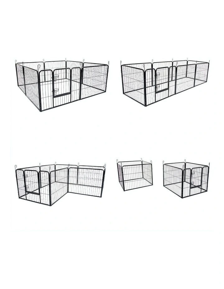 Heavy Duty 31in 8 Panel Foldable Pet Playpen with Cover in Green image 3