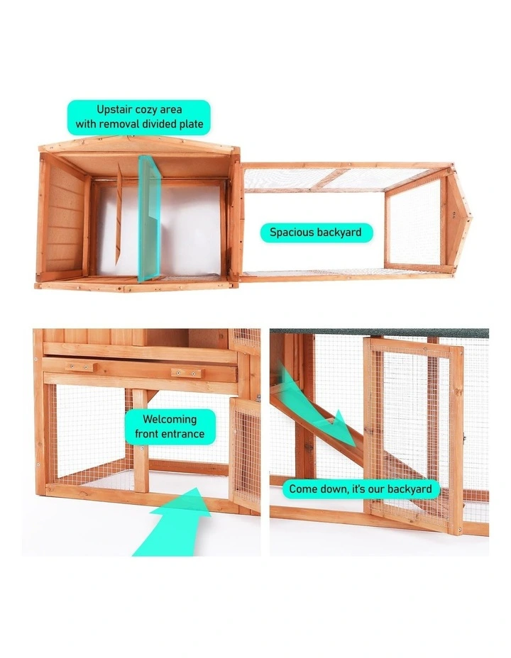 2 Storey Pet Hutch 148x44x84.5cm in Orange image 4