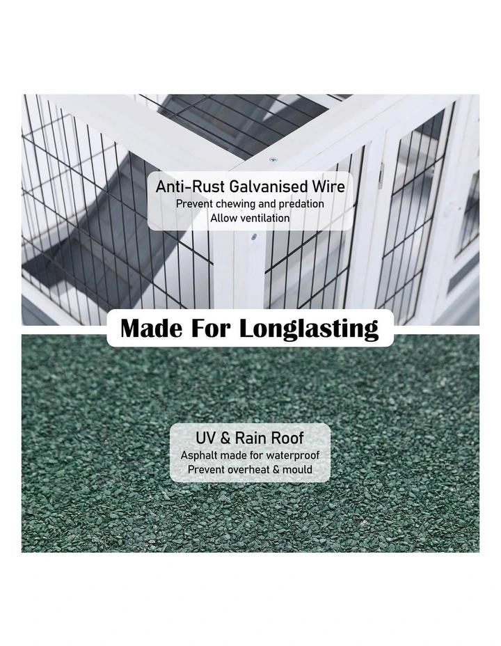 2 Storey Pet Hutch 96.5x56x90.5cm in Grey image 4