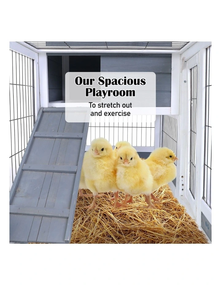 2 Storey Pet Hutch 96.5x56x90.5cm in Grey image 6