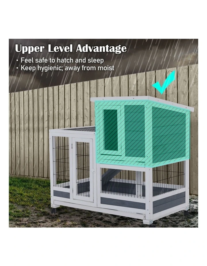 2 Storey Pet Hutch 96.5x56x90.5cm in Grey image 7