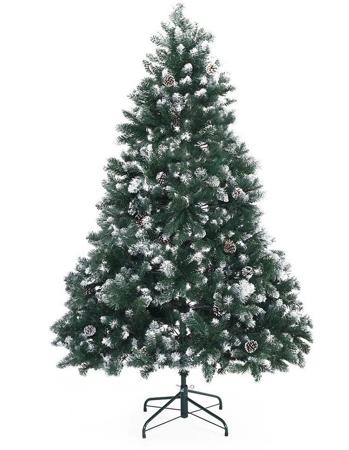 Pine Cones Snowy Christmas Tree 6Ft 180cm 930 tips in Green image 1