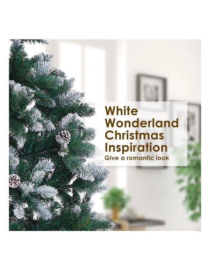 Pine Cones Snowy Christmas Tree 6Ft 180cm 930 tips in Green image 5