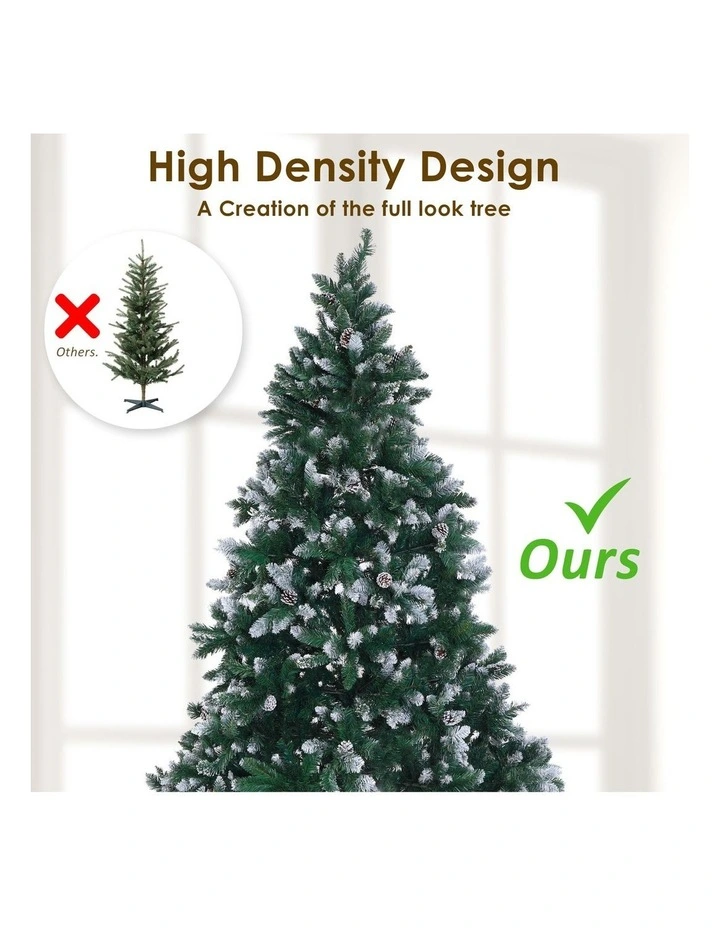Pine Cones Snowy Christmas Tree 6Ft 180cm 930 tips in Green image 6