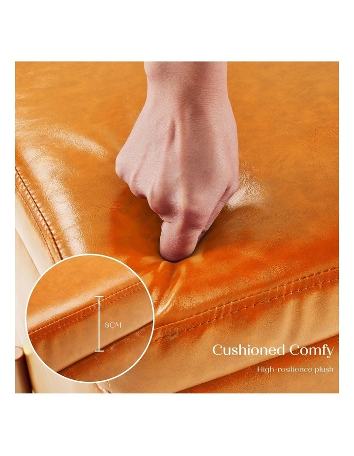 Storage Ottoman Cube Seat 2 Set 45cm in Light Brown image 6