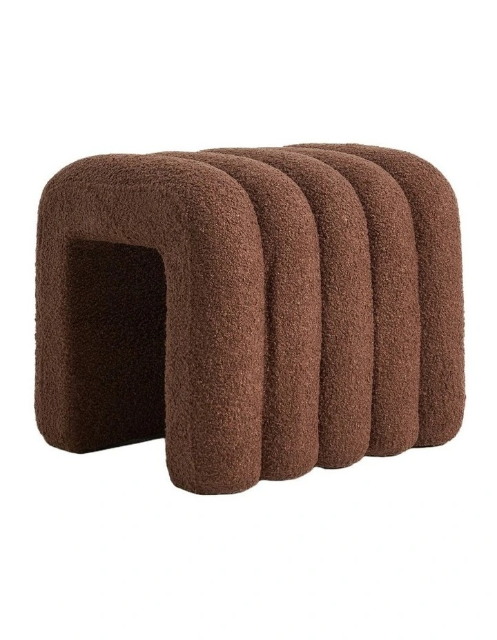 Ridge Arch Stool Ottoman 45cm in Brown image 1