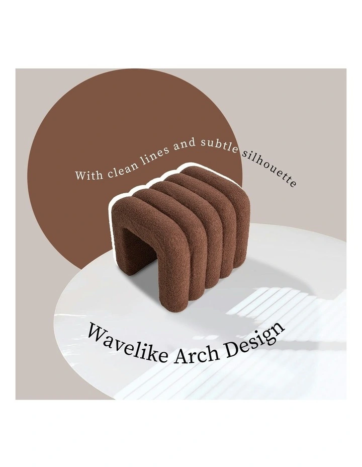 Ridge Arch Stool Ottoman 45cm in Brown image 4