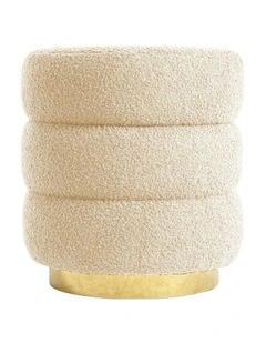 Round Stacked Ottoman Stool 38cm in Beige