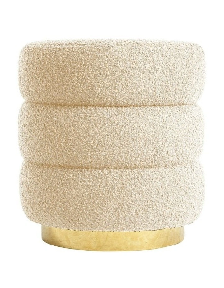 Round Stacked Ottoman Stool 38cm in Beige image 1