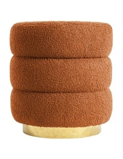 Round Stacked Ottoman Stool 38cm in Orange