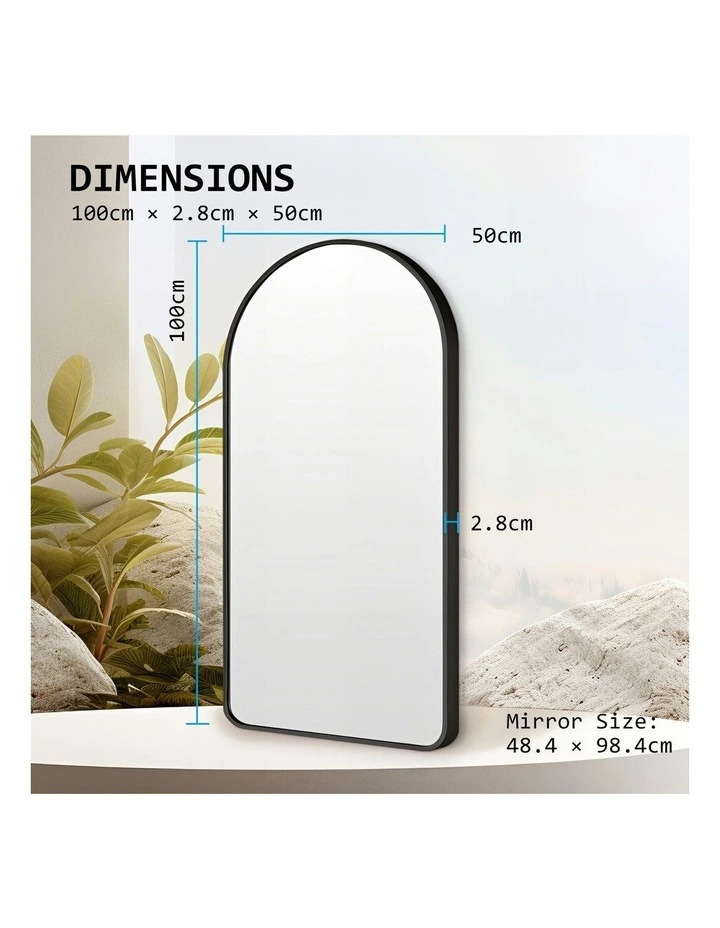 Aluminum Frame Makeup 2 Set 50x100cm in Black image 2
