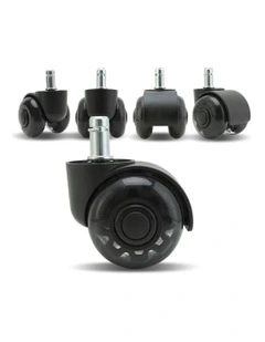 5X 2 Twin Wheel Office Chair Casters 11x22mm in Black