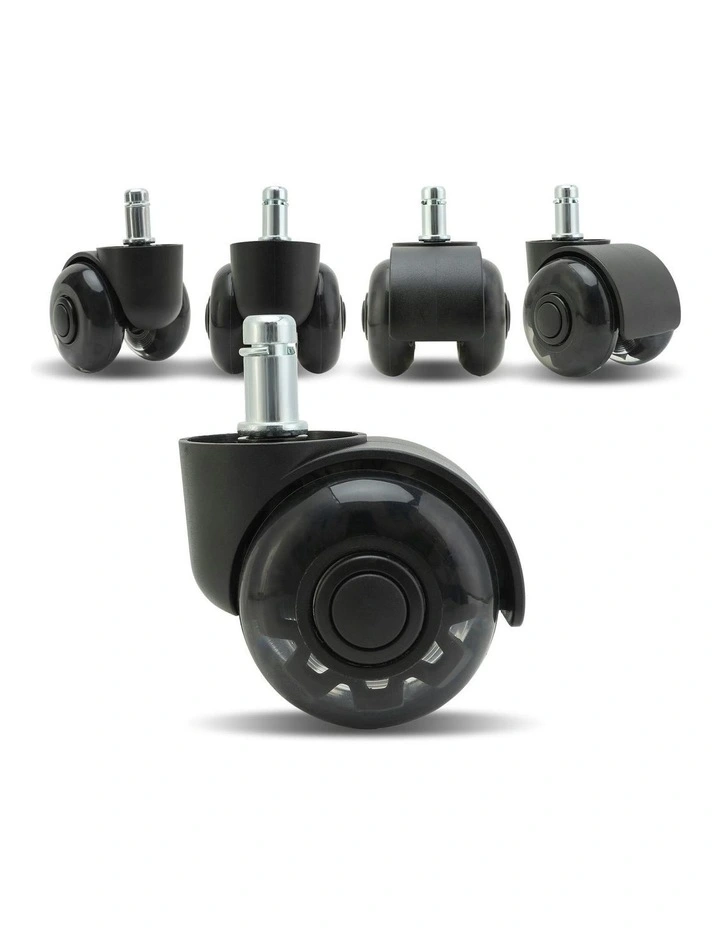 5X 2 Twin Wheel Office Chair Casters 11x22mm in Black image 1