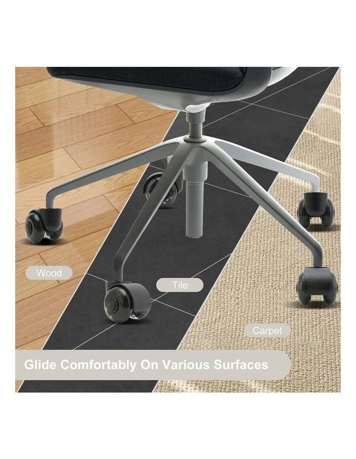 5X 2 Twin Wheel Office Chair Casters 11x22mm in Black image 5