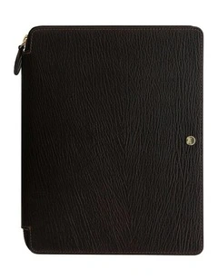 Chester A5 Zip Folio in Brown