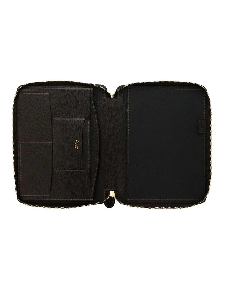 Chester A5 Zip Folio in Brown image 2