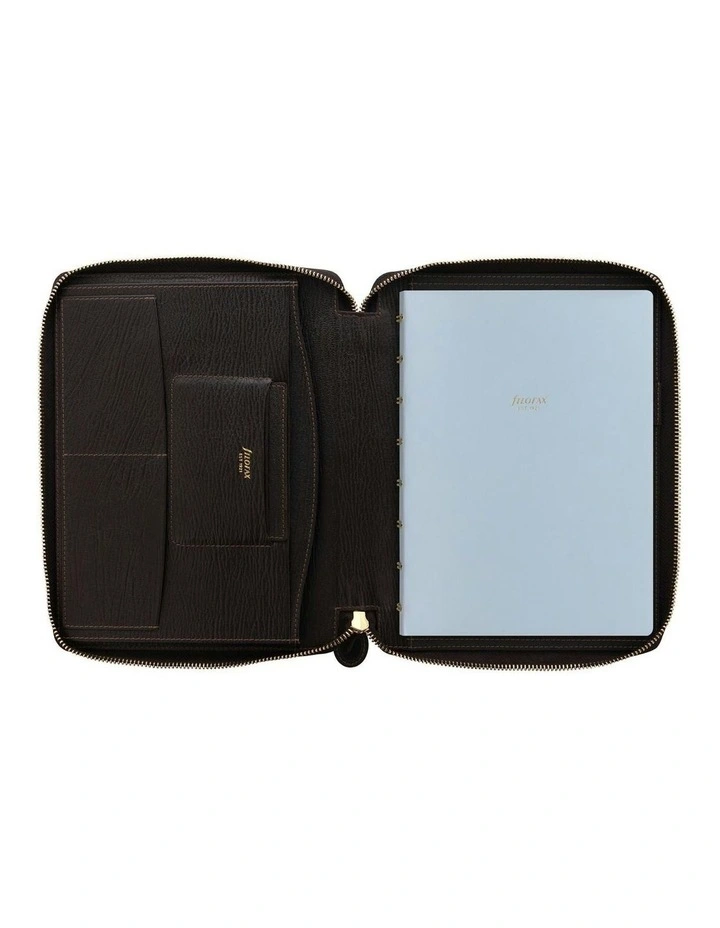 Chester A5 Zip Folio in Brown image 3