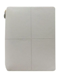 Classic Stitch Soft A4 Zip Folio in Gray