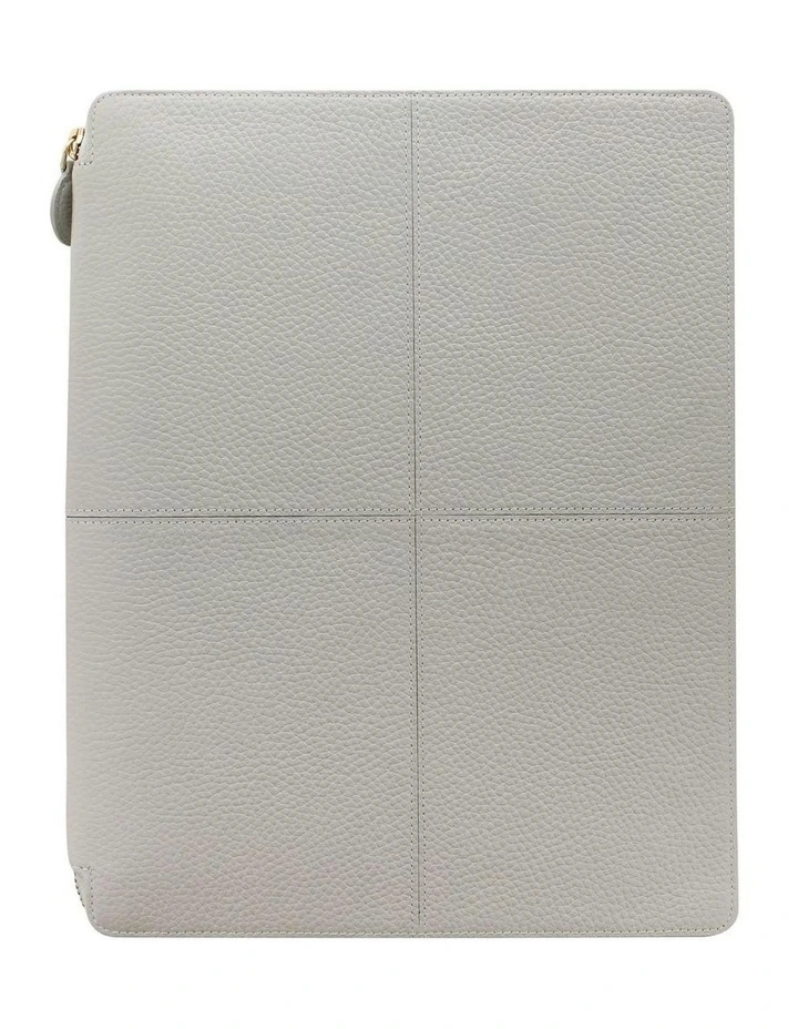 Classic Stitch Soft A4 Zip Folio in Gray image 1
