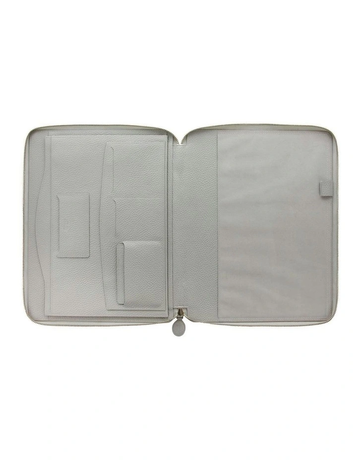 Classic Stitch Soft A4 Zip Folio in Gray image 2