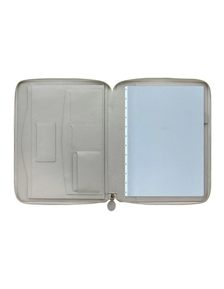 Classic Stitch Soft A4 Zip Folio in Gray image 3